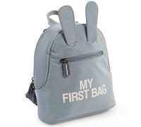 CHILDHOME, Zaino per bambini, scuola, asilo nido, due scomparti, borsa per il pranzo/bottiglia di capacità adeguata, fibbia di sicurezza rimovibile, idrorepellente, My first bag, grigio