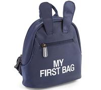 CHILDHOME, Zaino per bambini, scuola, asilo nido, due scomparti, borsa per il pranzo/bottiglia di capacità adeguata, fibbia di sicurezza rimovibile, idrorepellente, My first bag, azzurro/bianco