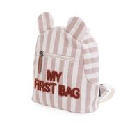 CHILDHOME, Zaino per Bambini, Scuola, Asilo Nido, Due Scomparti, Borsa per il Pranzo e Bottiglia, Idrorepellente, Gita, Scolastica, Mia prima borsa, My First Bag, Righe Terracotta