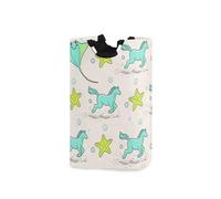 Childish Animal Manta Ray Starfish Horse Green cesto portabiancheria pieghevole e impermeabile con manico robusto per giocattoli bagno 51L cesto de ropa sucia para ni?a