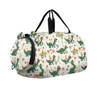 Childish Doodle Verde Dino Duffel Borse da Palestra con Scomparto Scarpe Grande Capacità Bambini Pernottamento Borsa per la Scuola Pratica, Sport, Viaggi bolso de para hombre, Dino verde doodle