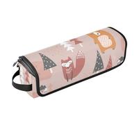 Childish Fox Besr - Borsa porta attrezzi per capelli con tappetino resistente al calore, borsa organizer portatile per arricciacapelli, piastre, spazzole, fermagli e fascette per capelli