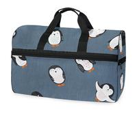 Childish Happy Penguin - Borsone da viaggio per uomini, donne, ragazzi e adolescenti, borsa da palestra oversize con scomparto per scarpe, per la notte, il fine settimana, yoga, allenamento, borsa da