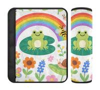 Childish Illustration Frog Butterfly Rainbow Flower Bee Colorful 2 Pack seggiolino auto Strap Covers Stop cintura di sicurezza taglio nel collo per berlina accessori para carro