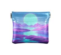 Childish Luna Viola Blu Gradiente Moda PU Cuoio Piccola Moneta Carino Cosmetici Borse per la Borsa per le Donne monedero para monedas