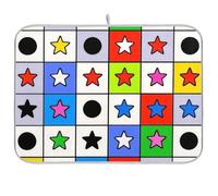 Childish Stars - Tappetino scolapiatti a scacchi, riutilizzabile, 45,7 x 61,7 cm, rettangolare, grande, decorativo, per la casa