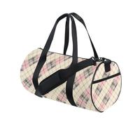 Childish Tartan Check Rosy Beige Personal Item Travel Bag Large Carry On Bag Escursionismo Multifunzionale