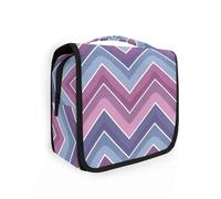 Childish Zigzag Pattern Ametista borse da toilette per le donne con gancio appeso elegante snack bag verticale autoportante