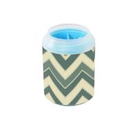 Childish Zigzag Pattern Olive Beige Portatile Pet Pulitore Tazza con Morbida Spazzola Massaggio Essenziale Per Tutti I Proprietari di Animali Domestici Per Cani di Piccola e Media
