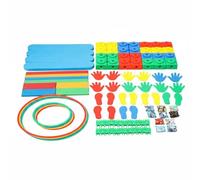 Children Balance Kit Percorso Equilibrio Bambini Ostacoli Passi Anelli Modulare Sensomotorio Materiale PP Plastica Adatto a Attività Prescolare, style to 1