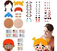 Children Emotion Sticker Felt Kit Educational Social Emotional Learning Toy DIY Face Expression Board Game Kindergarten Teaching Aid Non Woven Fabric Safe Soft Felt 490g Hands On Activity Set In