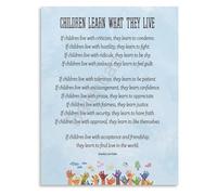 Children Learn What They Live Poem Poster Inspirational Wall Decor