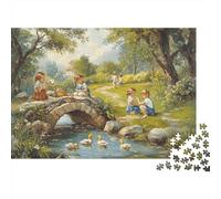 Children Playing Garden Puzzle Classico 1000 Pezzi Per Tutta La Famiglia Riduzione Dello Stress Per Esperti Decorazione Murale Mantenimento Mentale Riciclabile 70x50cm/1000pcs