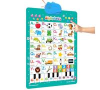 Children’s Alphabet & Number Wall Decor | Kids Learning Poster With Songs, Piano, Animals & Vocabulary | For Ages 1-6, Boys & Girls, Kindergarten, Nursery, School & Home Classroom