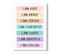 Childrens Affirmations Wall Art Positive Daily Reminders for Self Esteem and Confidence Educational Poster for Kids(Unframed,08x12inch(20x30cm))