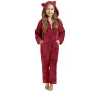 Children's Autumn and Winter Solid Color Zipper - Tuta da jogging da donna, Colore: rosso, 4-5 Jahre