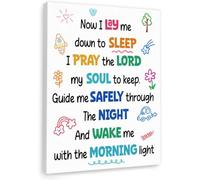 Children's Bedroom Bible Verse Art, Goodnight Blessing & Scripture Canvas Print for Baby Nursery, Toddler Room or Sunday School(Unframed,12x18inch(30x45cm))