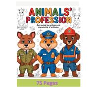 Children's coloring book, animal professions