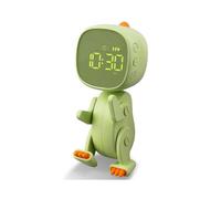 Children's Digital Alarm Clock, Three Alarms, Dinosaur Alarm Clock with Variable Shape, Snooze, Night Light Timer Green