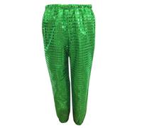 Children's Glitter Pants - Pantaloni da Ballo di Strada Hip-Hop Jazz Larghi con Paillettes per Bambini Pantaloni Haren Costume da Ballo per Ragazze (Green 5-6 Years)