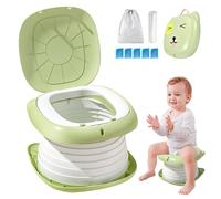 Children's Potty, Vasino Portatile per Bambini Da Viaggio, Vasino Bambini, Foldable Toilette Pieghevole Da Viaggio, Wc Pieghevole per Bambini per Ragazzi E Ragazze Adatto Da 0 a 8 Anni, verdi
