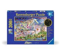 Ravensburger 12000872 unicorno farfalla luminoso - 200 pezzi XXL puzzle per bambini a partire dagli 8 anni in su, si illumina al buio