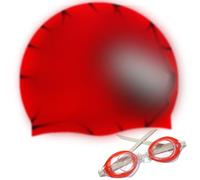 Children's Swimming Goggles and Swimming Cap Set for Water Sports, Spider Swim Cap, Girls and Boys, Suitable for Long or Short Hair