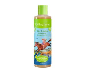 Childs Farm Gel doccia, shampoo e balsamo 3in1 dopo il bagno fragola e menta 250 ml