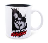 Child's Play "Here's Chucky Ceramic Mug Coffee Cup For Espresso, Tea Holds 2