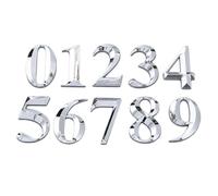 CHILDWEET 10 Pezzi Numero Civico Adesivo Argento 5 Cm, Targa Porta Interna per Hotel e Casa, Cartello Numero Stanza, Facile da Installare e Leggere, Design Moderno e Luminoso