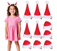 CHILDWEET 10pezzi Fermagli Natalizi per Capelli con Cappello di Babbo Natale Rosso Clip Coccodrillo in Metallo Accessori per Ragazze e Neonate Adatti Tutti i Tipi di Capelli