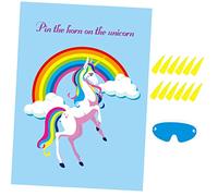 CHILDWEET 1set Giochi Di Compleanno Per Poster Di Unicorno Gioco Divertente Per Feste Di Ragazze Adatto Per Attività Di Gruppo e Festività Decorazione Colorata Per La Stanza Dopo Gioco