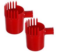 CHILDWEET 2 Pezzi Attrezzo Raccogli Frutta in Plastica Rosso, Raccoglitore di Mirtilli e Piccoli Frutti, per Raccolta All'aperto e Stagione del Raccolto, Facile da Usare ed Efficiente