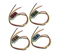 CHILDWEET 4 Pezzi Voltmetro Digitale Per Batteria Cc 0- Display Led Tester Tensione Portatile Misuratore Tensione Per Auto Facile Installazione e Smontaggio