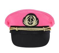 CHILDWEET Cappello da Marinaio Ricamato in Cotone Rosa per Feste su Yacht Design Nautico, Comodo e Traspirante, per Marinai e Spettacoli Sul Palco