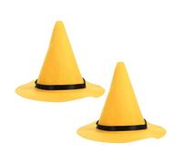 CHILDWEET Cappello da Strega Giallo in Feltro Spesso per Adulti, a Cono Appuntito Tesa Larga, Leggero e Resistente, per Feste di Halloween e Spettacoli