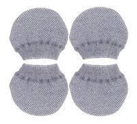 CHILDWEET Cappucci per Gambe Sedia 4 Pezzi, Coperture Grigie in Poliestere | Protezione Pavimento, Riduzione Rumore, Installazione Facile per Casa e Biblioteca