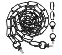 CHILDWEET Catena Nera Per Luci Sospese e Lampade a Candela in Cristallo, Catena Di Ferro 3,5x0,9 m Ganci e Viti, Kit Completo Per Illuminazione Decorativa in Casa, Hotel e Ristoranti