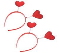 CHILDWEET Cerchietto per Chioma a Forma di Cuore Materiale e Plastica Accessorio Versatile e Compatibile Vari Stili 2 Pezzi Rosso per Feste e Occasioni di Festival