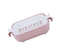 CHILDWEET Cestino Scolapiatti Multifunzione Doppio Strato in Plastica Manico e Design a Fori per Drenaggio Rapido, per Lavare Frutta e Verdura in Cucina Domestica