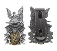 CHILDWEET Clip per Visiera Auto 2 Pezzi in Metallo Benedizione per Sicurezza alla Guida, Elegante e Spirituale, Adatta per Viaggio e Uso Quotidiano in Auto