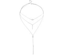 CHILDWEET Collana Lunga Multistrato Ciondoli per Donna, Lega Color Argento | Design Moda Leggero e Confortevole, Brillantezza Duratura, Accessorio Elegante