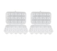 CHILDWEET Contenitore Porta Uova per Frigo 2 Pezzi con Coperchio, Vassoi per Uova in Plastica, 15 Scomparti, per Conservazione in Cucina