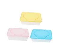 CHILDWEET Dispenser Design Semplice in Plastica Riutilizzabile Colore Casuale 3 Pezzi Salviette per Umidificate per Ragazzo Ragazza Comodo la Conservazione su Culla e Scrivania