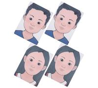 CHILDWEET Esercitarsi dipingere Viso, Pittura Viso, 4 Pezzi, plastico A4, Design Realistico e colorato, Lavabile, Portatile, per Hobby Personali e scuole di Trucco