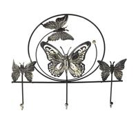 CHILDWEET Gancio da Parete a Farfalla in Ferro senza Fori, Attaccapanni Multi Ganci per Vestiti e Chiavi, Ganci da Muro Decorativi per Camera da Letto e Ingresso