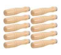 CHILDWEET Manici per Lime in Legno 10 Pezzi Foro Interno 6,2 Mm, Forma Ergonomica, Leggeri e Resistenti in Acciaio Inox, per Lavori di Bricolage e Incisione Artigianale