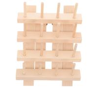 CHILDWEET Organizer Legno per Fili da Cucire, Supporto Multispole | Khaki, per Crafting Sewing, Installazione Semplice, Deposito Bobine e Matassine Ricamo