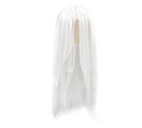CHILDWEET Parrucca Uomo Lunga Liscia Bianca in Seta Termoresistente | Look Antico Autentico, Comoda per Tutto il Giorno, per Teatro, Foto e Costumi