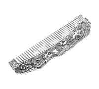 CHILDWEET Pettine Vintage Incisioni di Drago e Creatura in Lega Argento lo Styling dei Chioma, Accessorio Decorativo Unico Adatto per Donne e Uomini in Ufficio o Vacanza